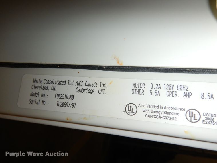 image for item KP9743 Frigidaire FFS251RSR0 dishwasher