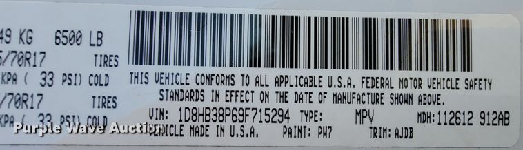 image for item KQ9220 2009 Dodge Durango  SUV
