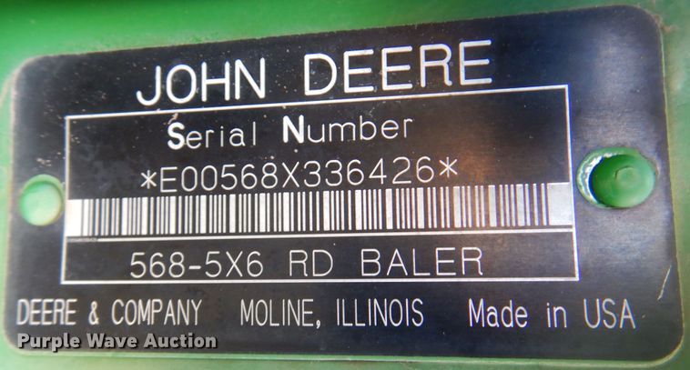 image for item DI5296 2007 John Deere 568  round baler