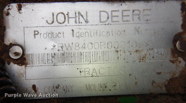 image for item DI5299 1995 John Deere 8400  MFWD tractor