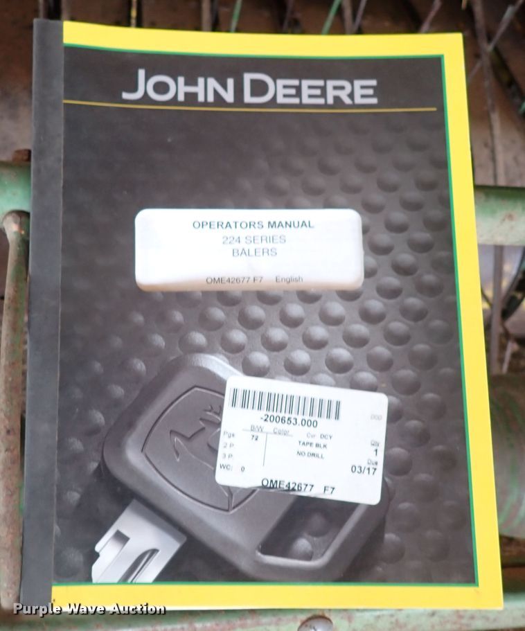 image for item DN2080 John Deere 224WS  small square baler
