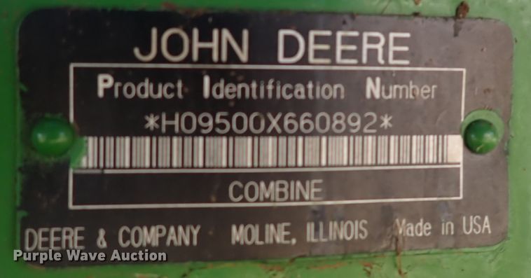 image for item DN2103 1995 John Deere 9500  combine