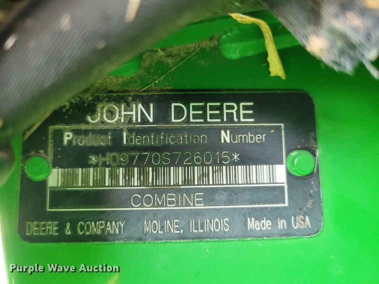 image for item FC9050 2008 John Deere 9770 STS  RWA combine