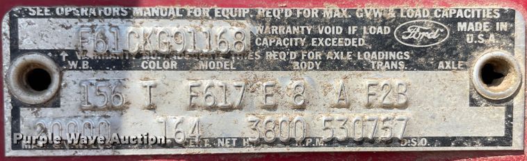 image for item JQ9571 1970 Ford F600  grain truck