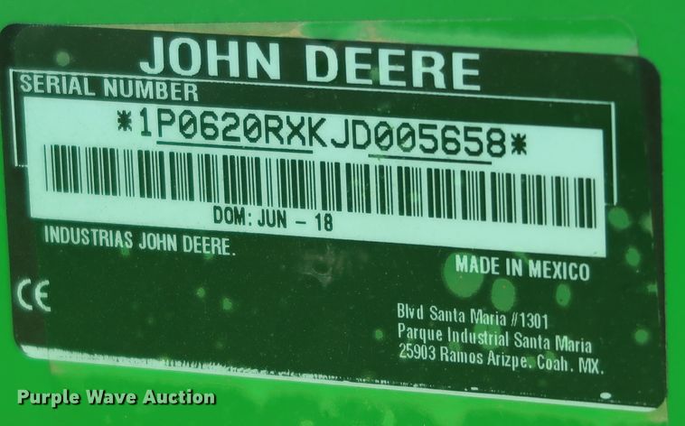 image for item KQ9711 2019 John Deere 6110M  MFWD tractor