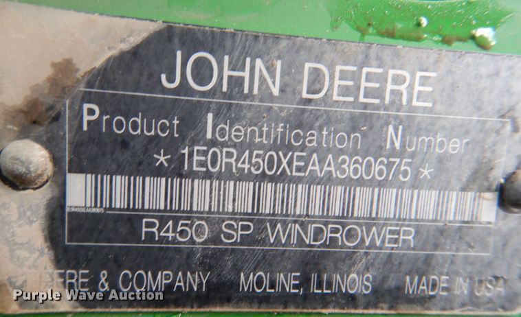 image for item KX9343 2013 John Deere R450  windrower