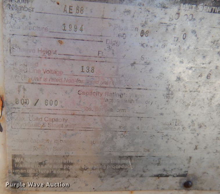 image for item JQ9248 1994 Simon-Duplex 98005-94  bucket truck