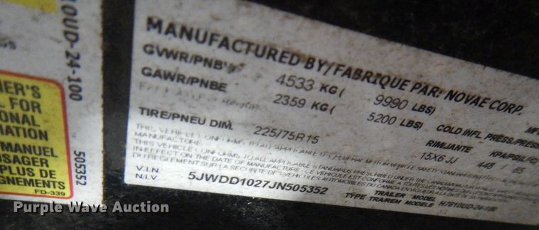 image for item JQ9250 2018 H&H H761OUD-24-100  dump trailer