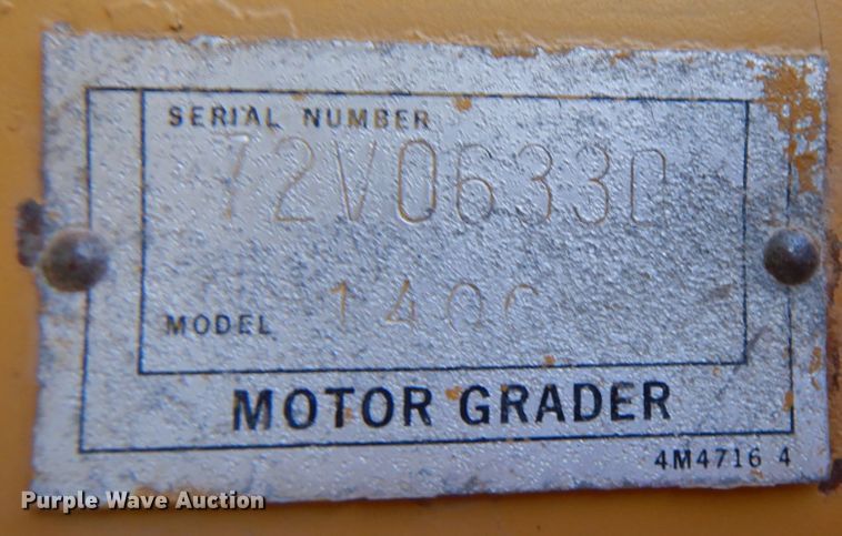 image for item JQ9279 1983 Caterpillar 140G  motor grader