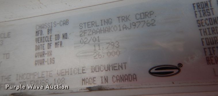 image for item KK9032 2001 Sterling Acterra  fuel / lube truck