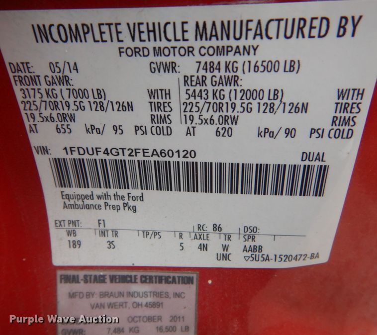 image for item KO9718 2015 Ford F450 Super Duty XLT  truck cab and chassis