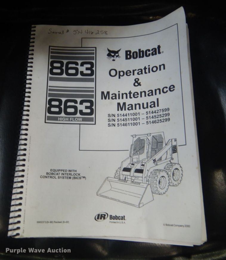 image for item KO9720 1997 Bobcat 863  skid steer loader