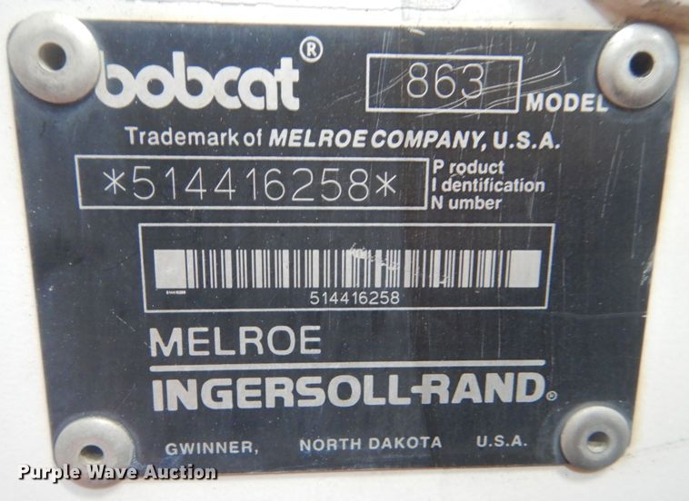 image for item KO9720 1997 Bobcat 863  skid steer loader