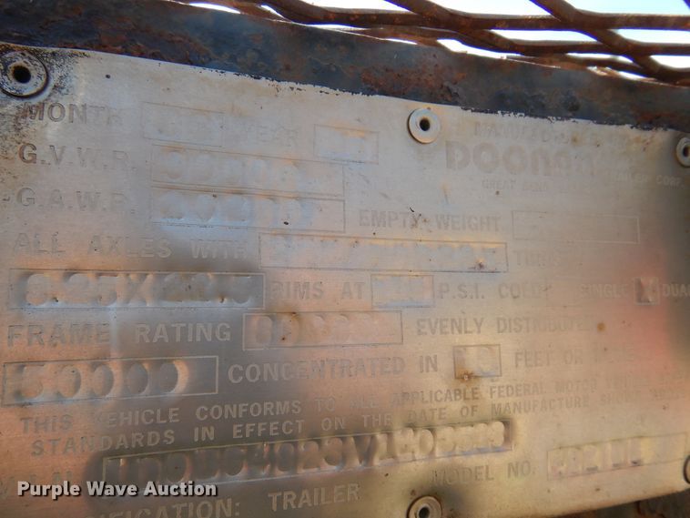 image for item DM5116 1997 Doonan  drop deck equipment trailer