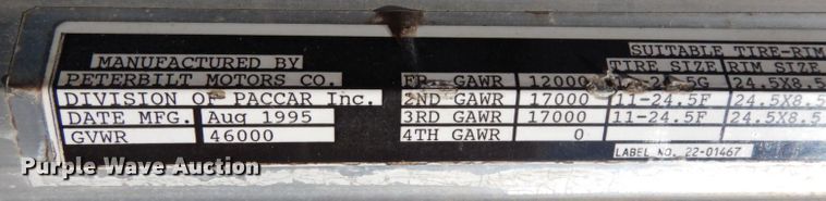 image for item HP9675 1996 Peterbilt 377  semi truck