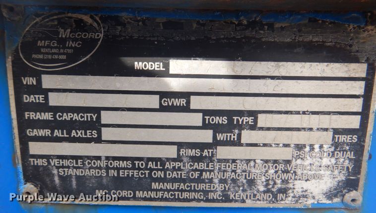 image for item HT9440 1997 McCord SD748/96  drop deck trailer