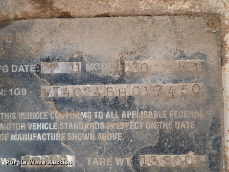 image for item IN9698 2011 Galyean 130BBL  vacuum trailer