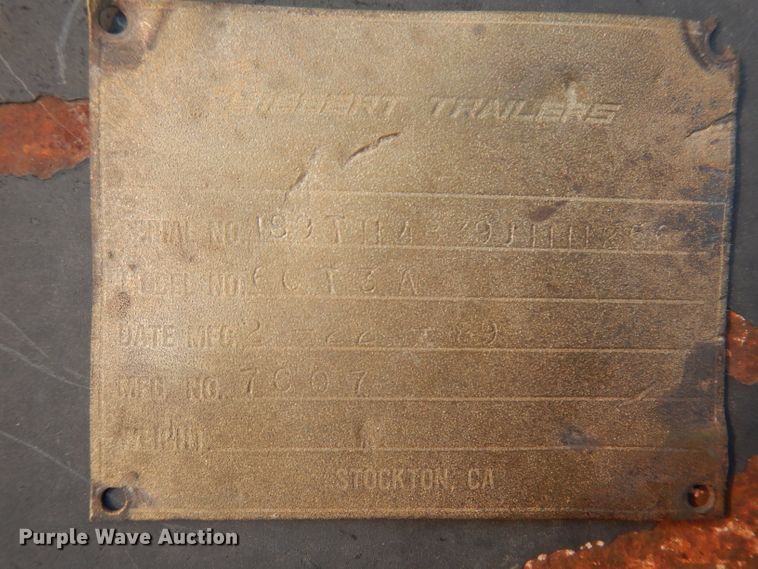 image for item IN9772 1989 Siebert 60T3A  lowboy equipment trailer