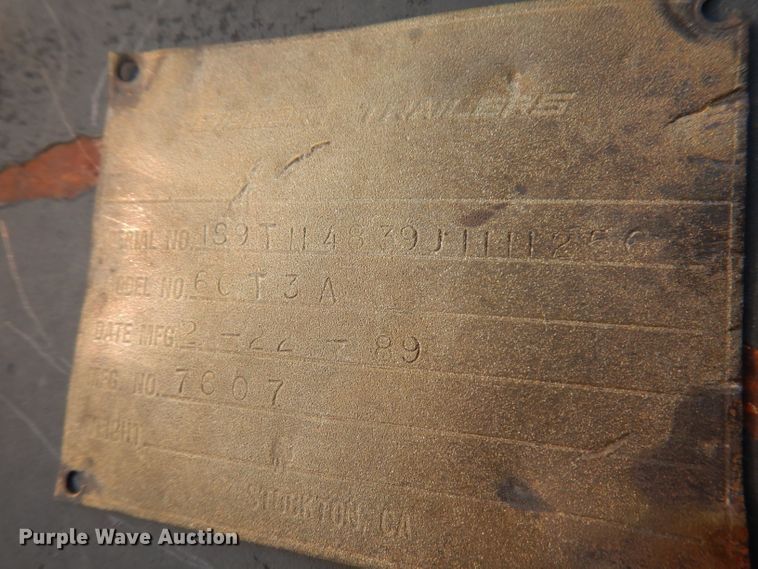 image for item IN9772 1989 Siebert 60T3A  lowboy equipment trailer