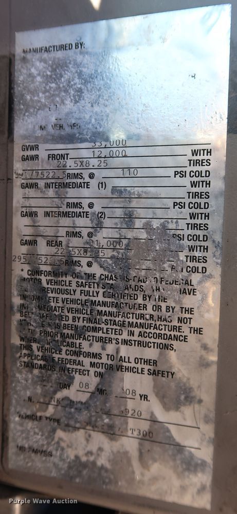 image for item JP9389 2008 Kenworth T370  paper shredder truck