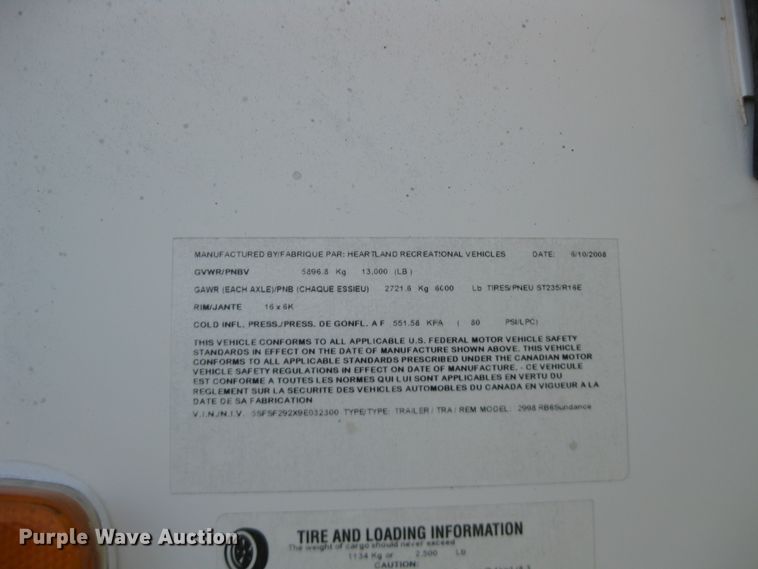 image for item DI2767 2009 Sundance  camper