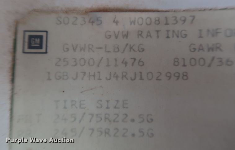 image for item DJ1981 1994 Chevrolet Kodiak C6500  utility / service truck