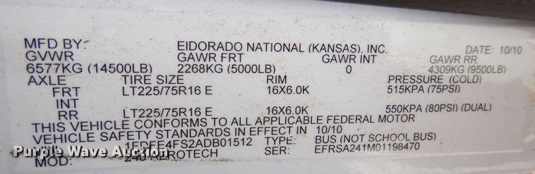 image for item DJ7390 2010 Ford E450  shuttle bus