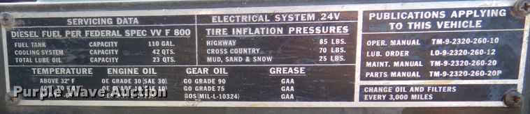 image for item DM6467 1969 Am General M810  brush fire truck