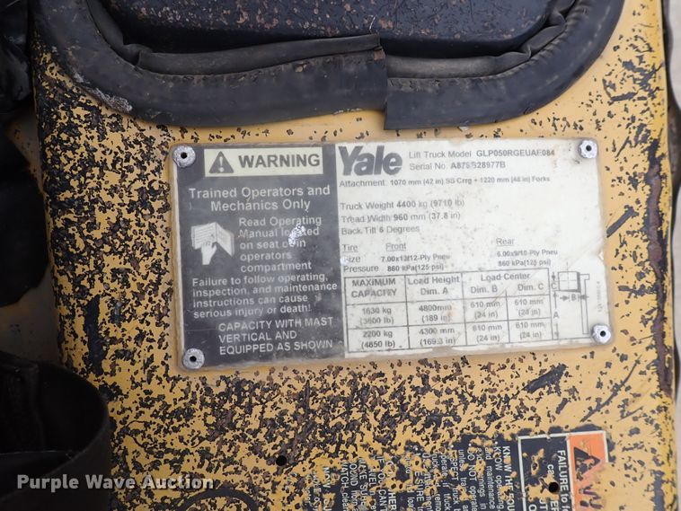image for item DN2137 Yale GLP050RGEUAE084  forklift