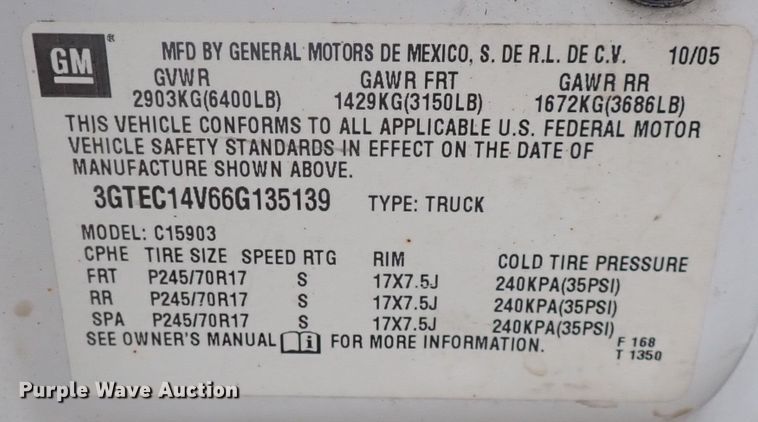 image for item DN2139 2006 GMC Sierra 1500  pickup truck