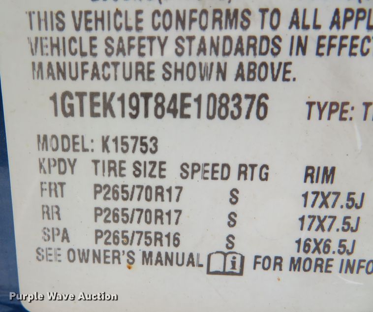 image for item DN5995 2004 GMC Sierra 1500  Ext. Cab pickup truck