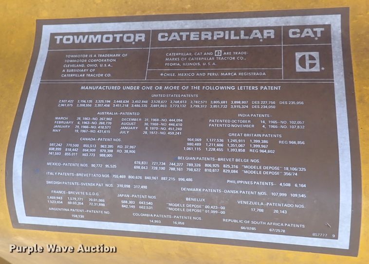 image for item EV9927 Caterpillar V60B  forklift