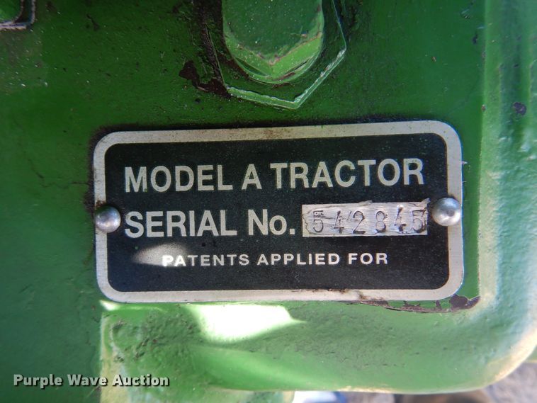 image for item EX9670 John Deere Model A  tractor