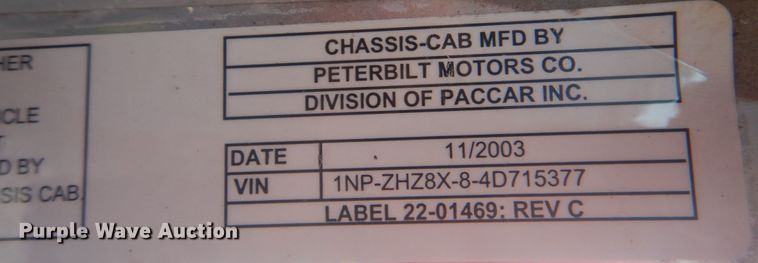 image for item HT9457 2004 Peterbilt 320  pot hole patcher truck