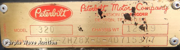 image for item HT9457 2004 Peterbilt 320  pot hole patcher truck