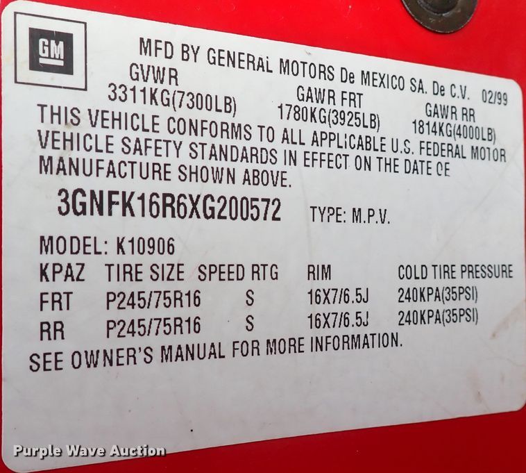 image for item IC9500 1999 Chevrolet Suburban 1500  SUV