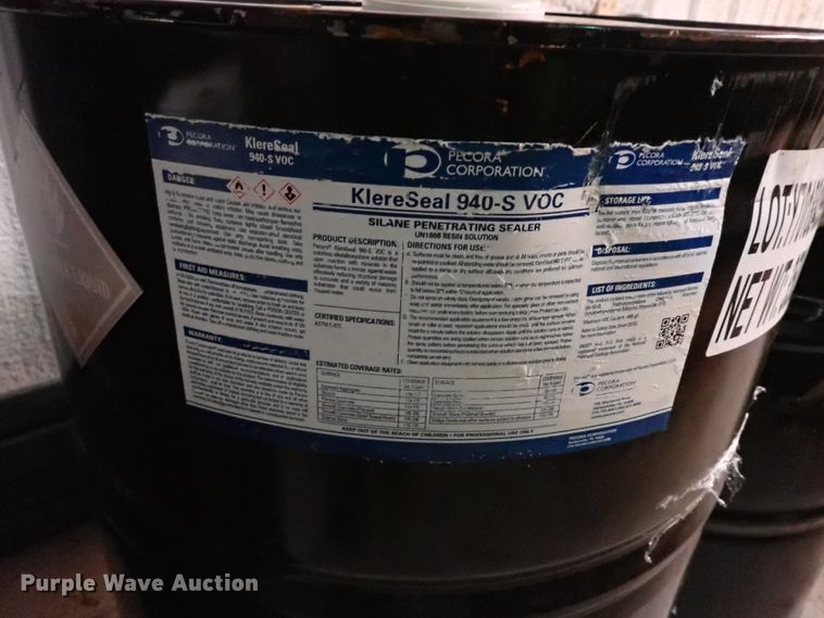 image for item IC9558 (4) 55 gallon drums of KlereSeal 940S-VOC concrete sealer
