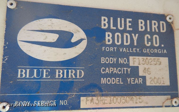 image for item IK9504 2001 Blue Bird All American  school bus