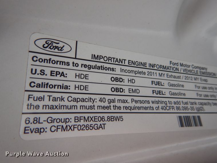 image for item JG9038 2012 Ford F450 Super Duty XL  truck cab and chassis