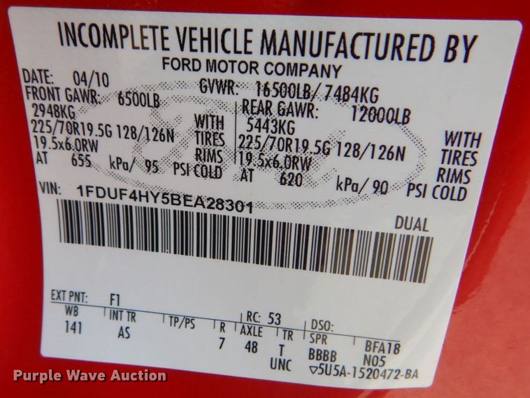 image for item JG9060 2011 Ford F450 Super Duty XL  dump truck