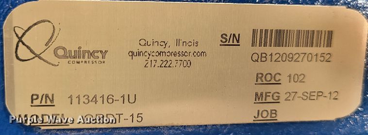 image for item JG9328 Quincy QRDT-15  air compressor
