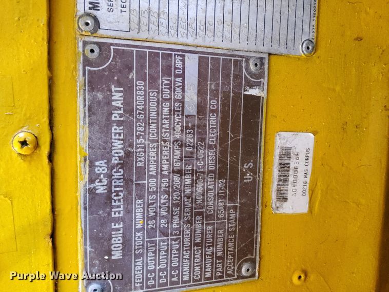 image for item JQ9349 Consolidated Diesel Electric Company NC-8A  power unit