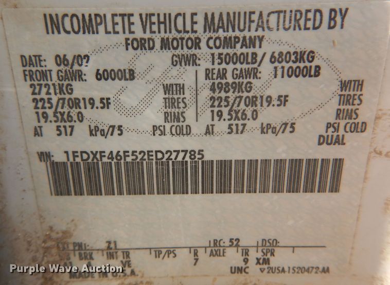 image for item JT9517 2002 Ford F450 Super Duty  bucket truck