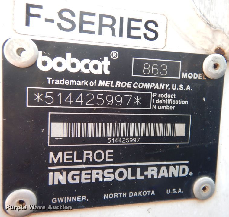 image for item KP9800 1998 Bobcat 863  skid steer loader