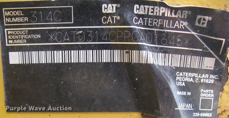 image for item DG5308 2007 Caterpillar 314C LCR  excavator