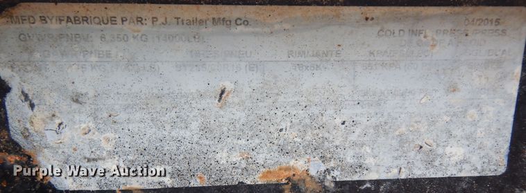 image for item DH7284 2015 PJ Trailers  tilt deck equipment trailer