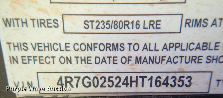 image for item DH7289 2017 Top Hat  equipment trailer