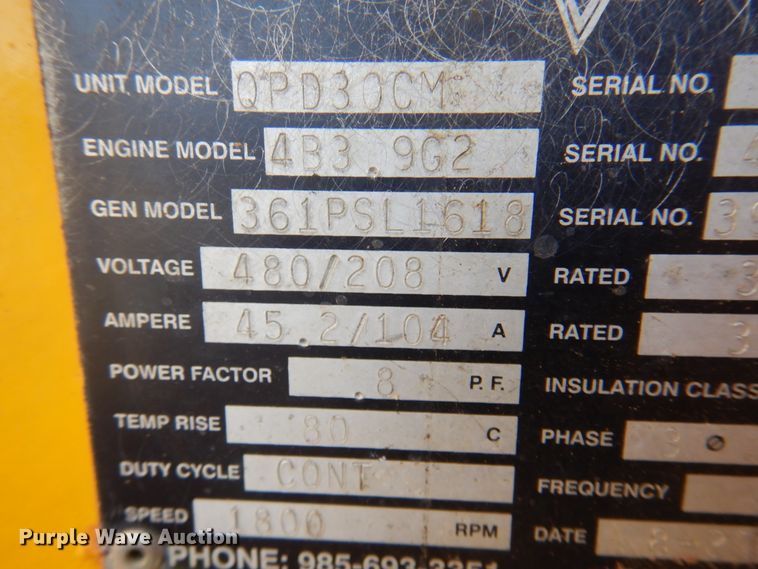 image for item DI5356 2004 Welch QPD30CM  generator