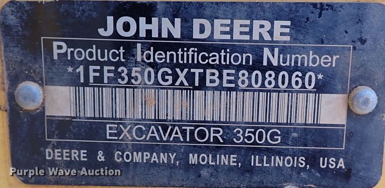 image for item DI5759 2011 John Deere 350G LC  excavator