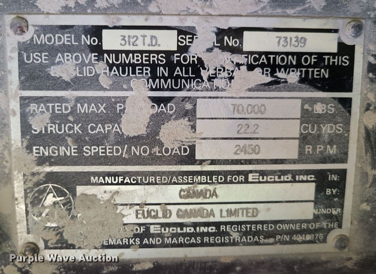 image for item DI6239 Euclid R35  haul truck